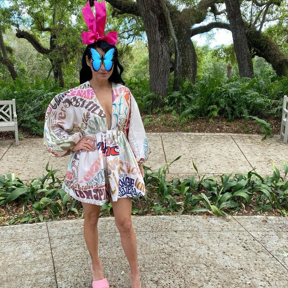 Zimmermann Colorful Text Print Mini Dress